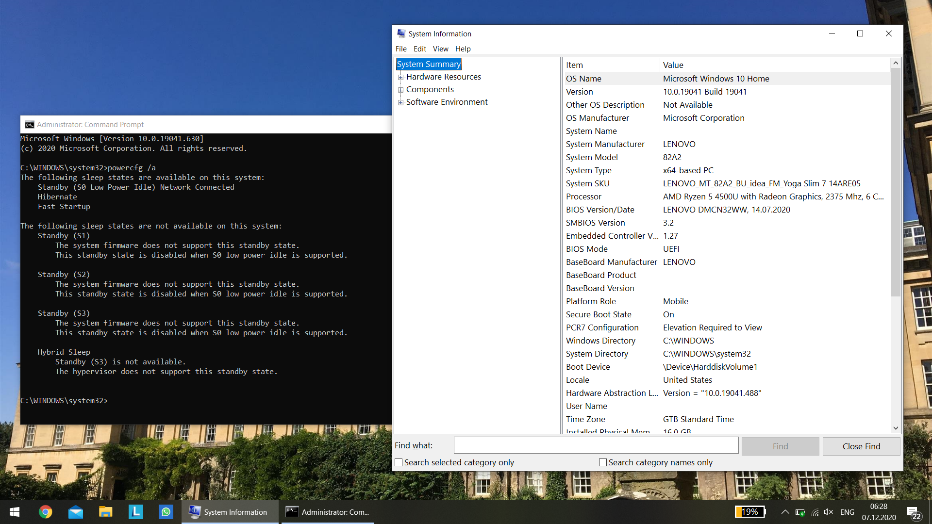 Default sleep states on this laptop